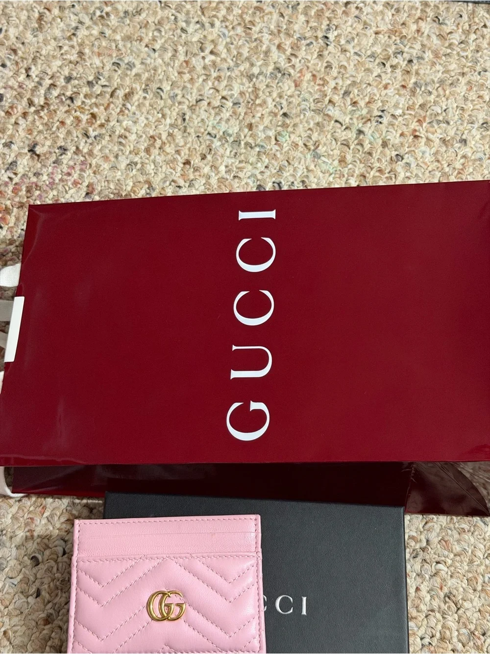 Gucci Light Pink Quilted Card Holder